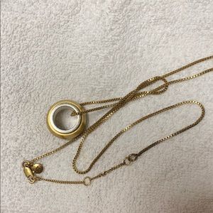 Madewell Statement Pendant Necklace Brass Ring